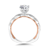 Oval-Cut, Channel-Set, Two-Tone & Milgrain-Beaded Hidden Accents Diamond Engagement Ring